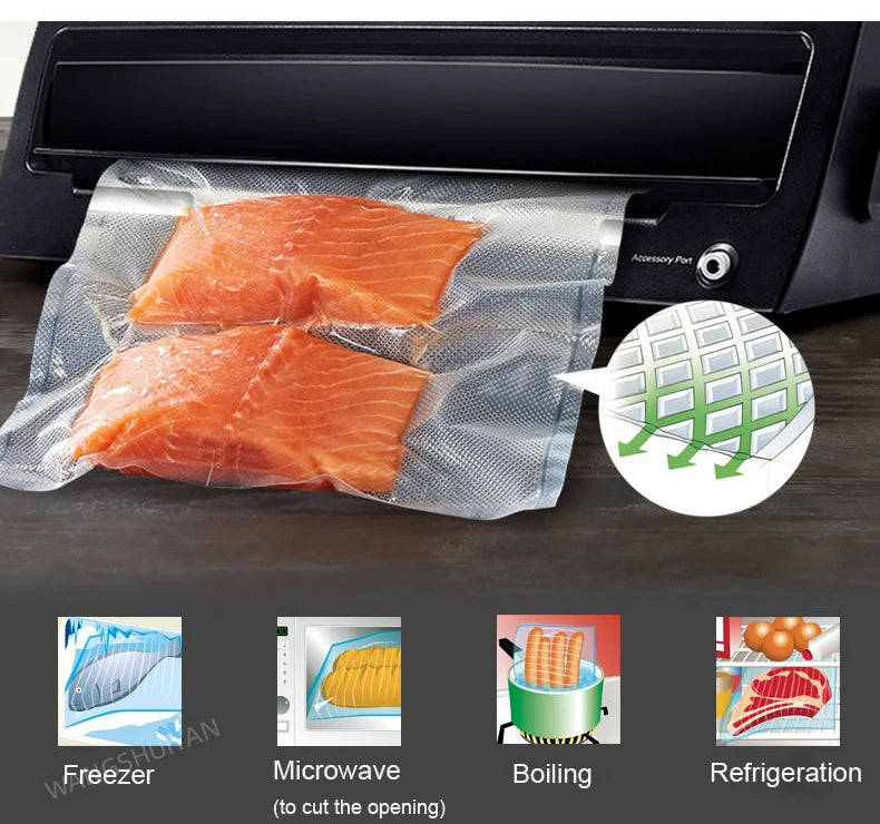 5 Rolls/Lot Food vacuum sealer Storage saver bags Vacuum 5 size Bags For Kitchen Vacuum Sealer to keep food fresh