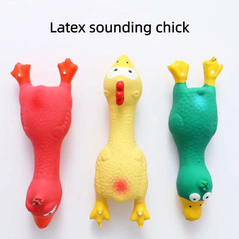Bite Resistant Squeaky Dog Rubber Toy Latex Animal Shapes Chew Toy for Puppy Sound Making Pet Supplies