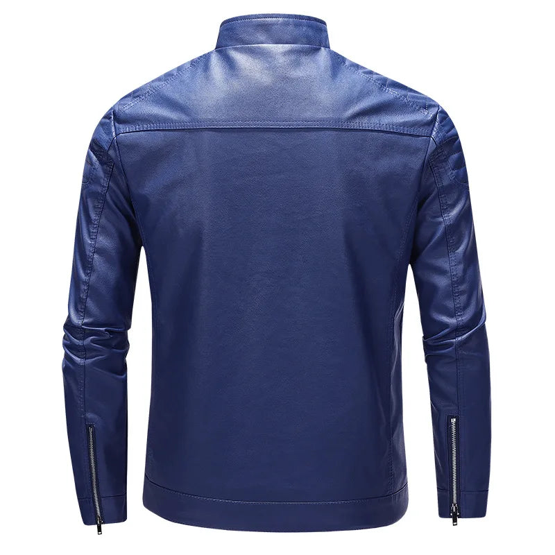 Pu Coat Men Coats Faux Leather Jackets Stand Collar Zipper Y2k Streetwear Jacket Zipper Splice Outerwear Motorcycle 2026 Spring