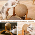 2-in-1 Wooden Cat Scratching Ball And Sisal Scratch Board Durable Solid Wood Paw Toy for Cats And Kittens Pet Supplies