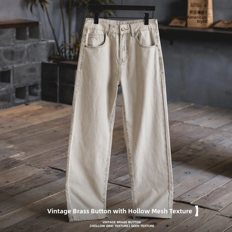 American Retro Straight Leg Men's Jeans Casual Loose Fit | SAMAG