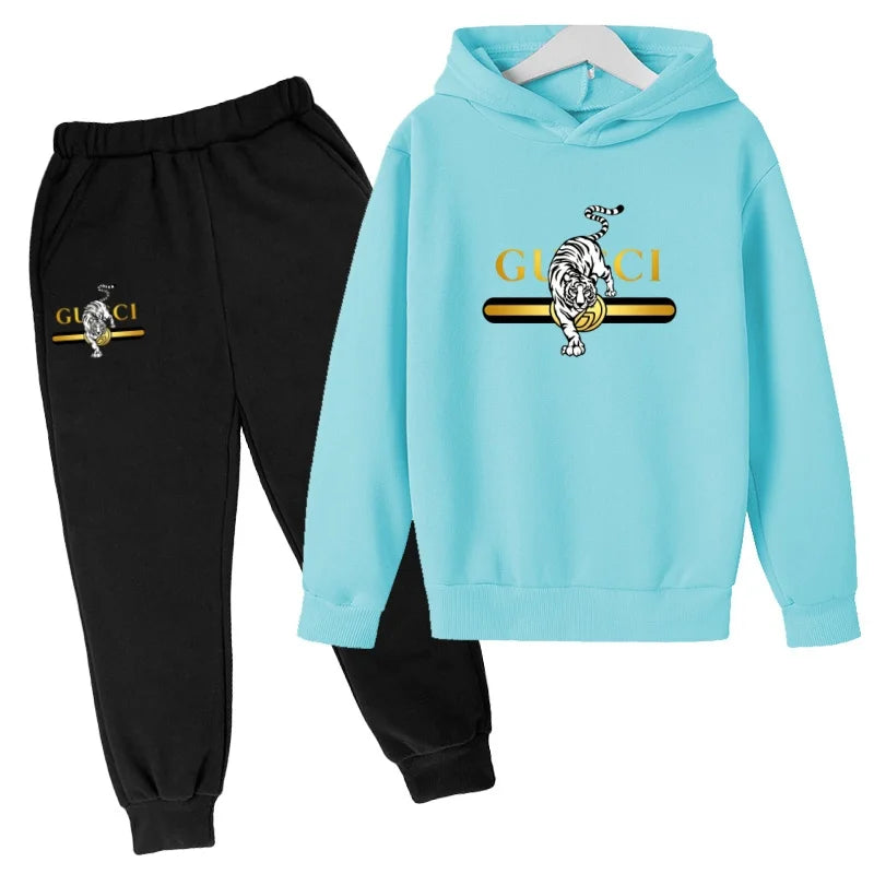 Hooded Sweatshirt + Pants - casual Sports Outfit - letter - View 20 | SAMAG