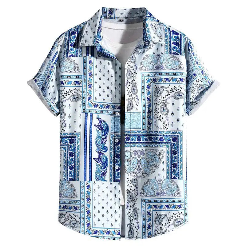 Summer Men's Social Casual Hawaiian Floral Short Sleeve | SAMAG