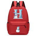 Xmas Snowman Alphabet A-Z Print Backpack for Toddler Girls Boys Schoolbag Holiday Lightweight Kindergarten Kid Daily School Bag