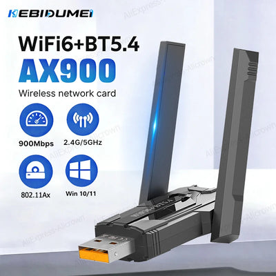 KEBIDUMEI 900Mbps WiFi USB Adapter Bluetooth5.4 Receiver 2.4G/5Ghz Wi - Fi Dongle 802.11AC Powerful Antenna Network | SAMAG