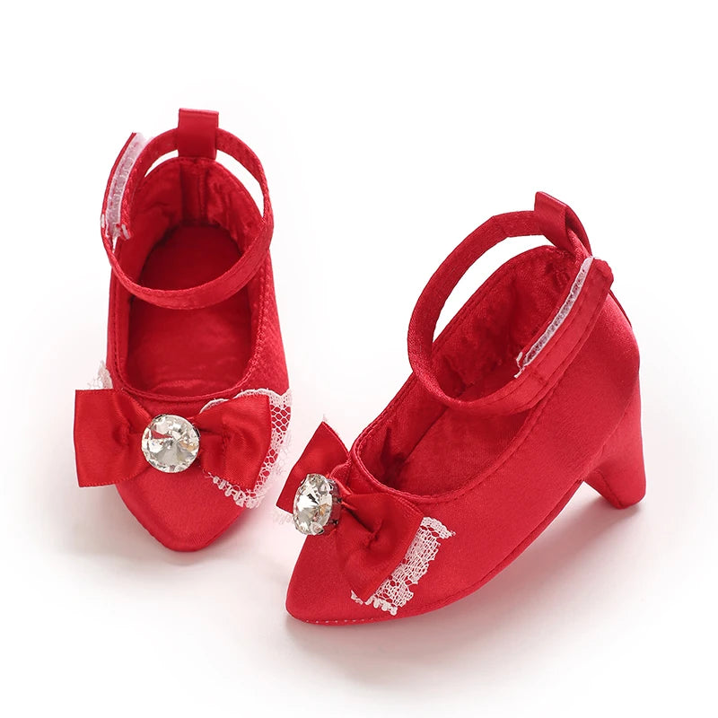 Baby Girls First Princess Heels Party Bow Soft Sole - View 9 | SAMAG