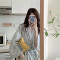 Small Fresh Sweet Plaid Cherry Robe Nightgown Female | SAMAG
