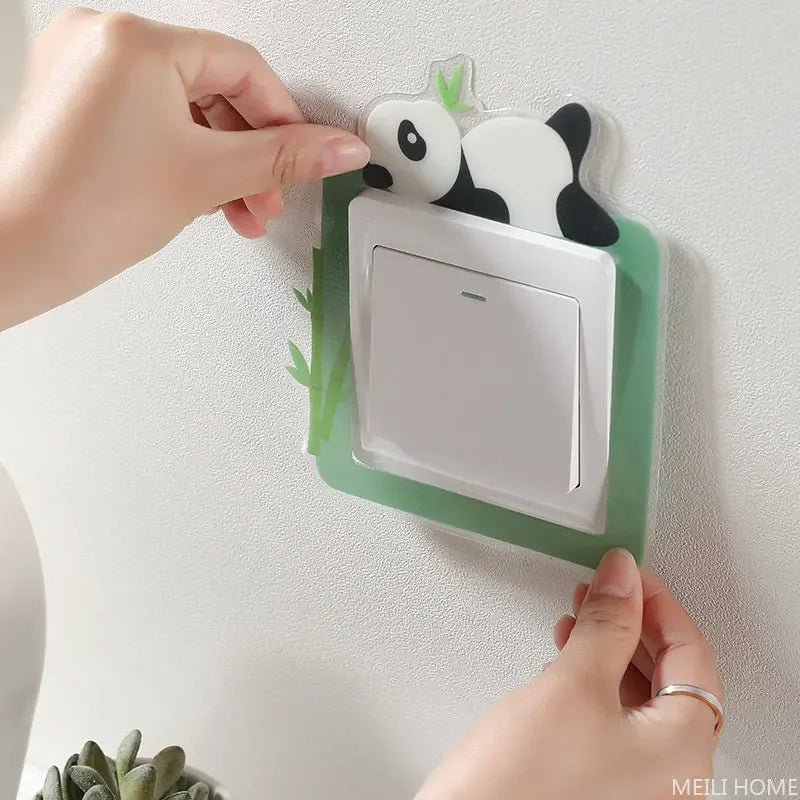 Lovely Cartoon Switch Stickers Luminous Socket Protective Cover Home Waterproof Wall Sticker Decorative Animal Switch Decoration