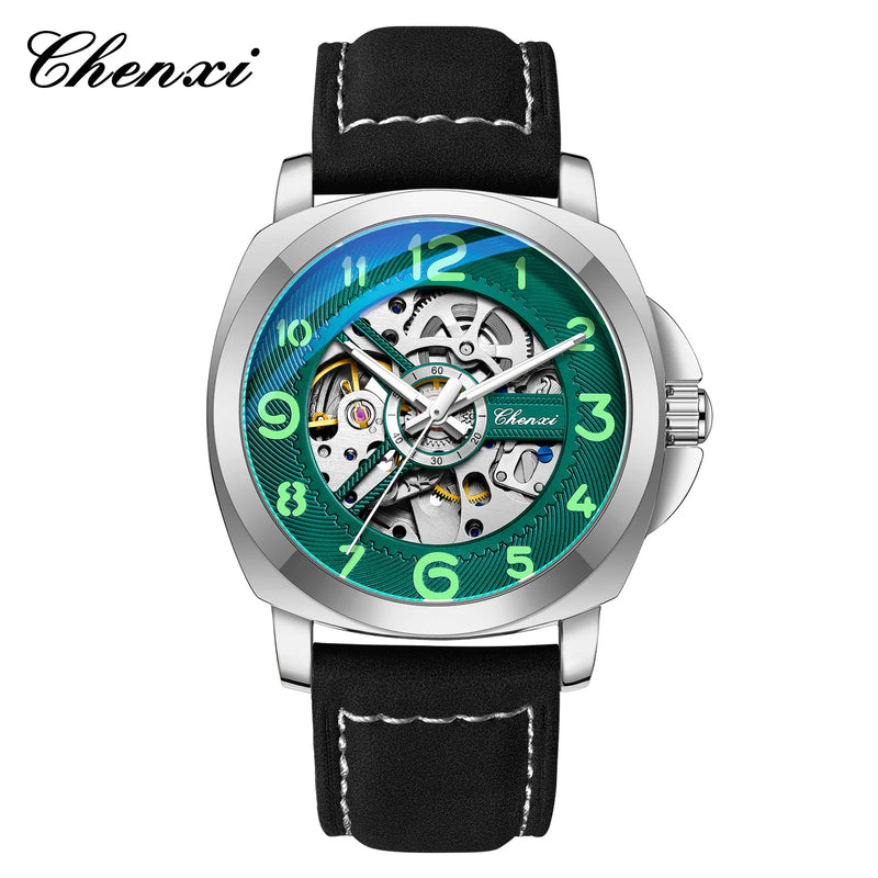 CHENXI Original Skeleton Mechanical Man Watches Luxury Men's Automatic Watch	Leather Strap Fashion Business Wristwatch Gift