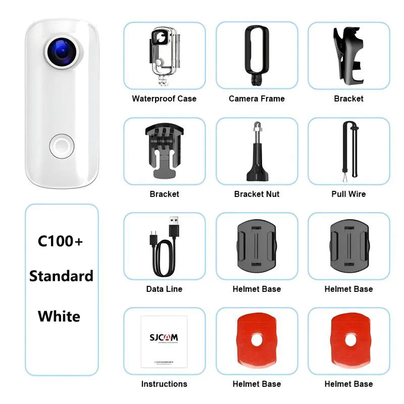 SJCAM C100Plus Motion Camera Thumb Cam 4K 30M Waterproof 2.4G WiFi Action Sport Action Cam EIS Bicycle Helmet Motorcycle