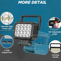 LED Work Light For Makita 18V Battery Cordless Camping Lights Portable Flood Lamp Flashlight Power Tool Accessory