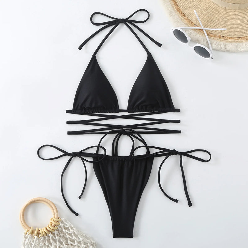 Sexy Micro Bikini Criss Cross Swimwear Bandage Woman | SAMAG