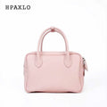 Genuine Leather Women's Boston Bag, New Niche Design Double Zipper Simple Wide Shoulder Strap Fashion Portable Shoulder Bag