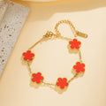 Classic Luxury Stainless Steel Bracelet Ladies Adjustable Five Flower Bracelets for Women New Fashion Party Jewelry Gifts Clover
