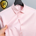 Summer shirt, men's white glossy non ironing wrinkle | SAMAG