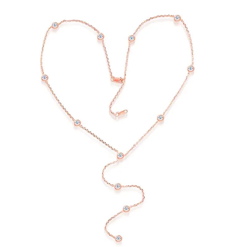 Smyoue 3MM Bubble Classic Moissanite Necklace Pendant for Women 18k Plated Female Pure S925 Silver Jewelry - Visuel 8 | SAMAG
