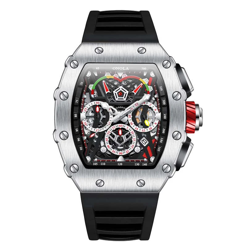Sports Men's Watch ONOLA Luxury Fashion Fully Automatic Mechanical Watches men Unique Design Waterproof Tape Watch Wristwatch