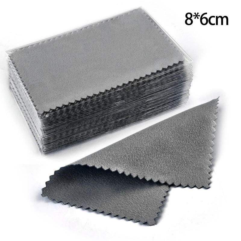 10x6.3cm/8x8cm/8x6cm 50pcs Silver Clean Polishing Cloth Soft Wipe Wiping For Necklaces Rings Jewelry Tool - Visuel 16 | SAMAG