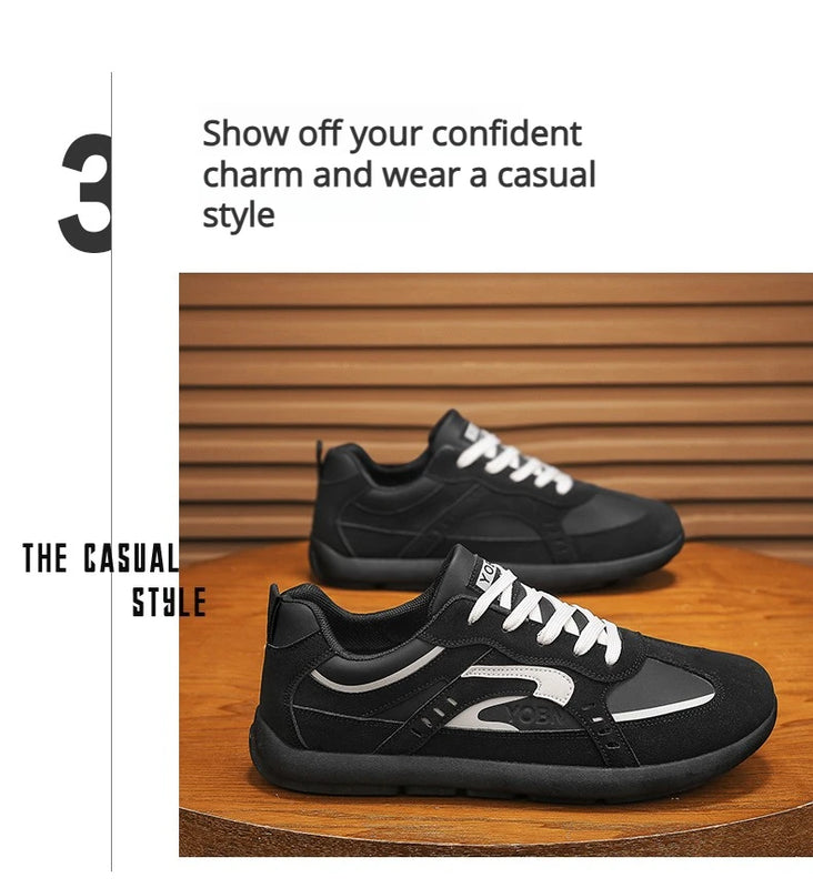 Men's Casual Sports Shoes with Low Heel Round Toe Soft Sole Multi-color Design Fashionable Large Size Walking Board Shoes