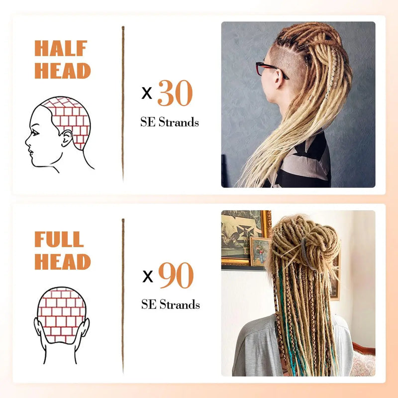 24 Inch Synthetic Dreadlock Hair Extensions, 10Strands/Lot Single Ended Soft Dreads Locks Hippie Style Dreadlock for Women