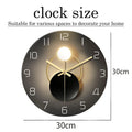 Wall Clock for Living Room Decor Kitchen Wall Clocks Battery Operated Round Glass Decorative Wall Clock Non Ticking