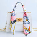 Women Girls Fashion Simplicity Solid Color Handbag Niche Design Silk Scarf Mini Chain Single Shoulder Crossbody Bag Bandolera
