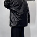 2025 Autumn Winter Fashion Motocycle Zipper PU Leather Jacket Cargo Jacket Men Hip Hop Punk Oversized 2025 New Coats