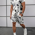 Summer Clothes for Man Plus Size Men's Matching Sets Short Sleeve T - shirts Drawstring Tracksuit 2 Piece - View 9 | SAMAG