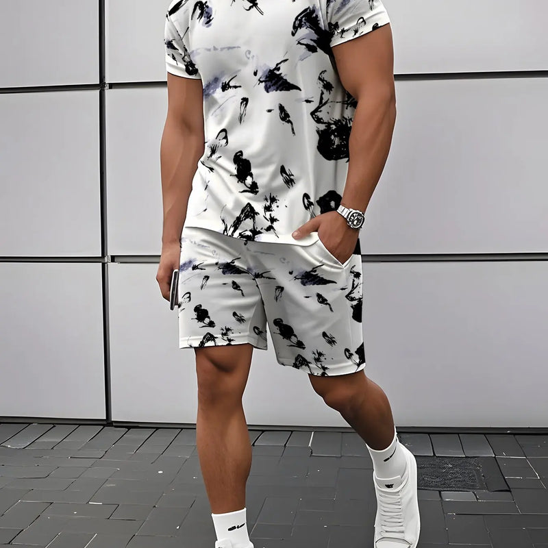 Summer Clothes for Man Plus Size Men's Matching Sets Short Sleeve T - shirts Drawstring Tracksuit 2 Piece - View 9 | SAMAG