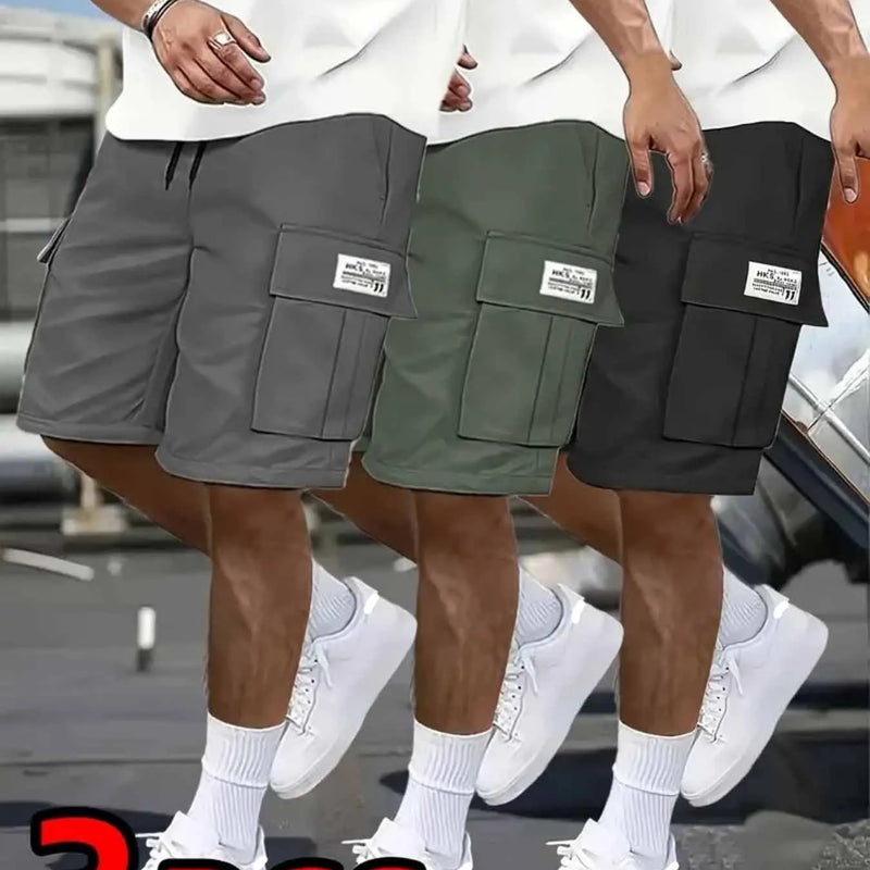 3pcs Set - Men's Shorts, Casual Loose Perfect Choice, Large Pocket Workwear Summer Five Quarter Pants Ins - View 12 | SAMAG