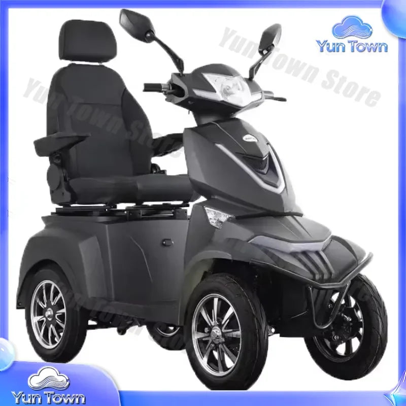 Heavy Duty Folding Walker with 4 Wheels Electric Mobility Scooter for Elderly and Disabled for Fast Transportation