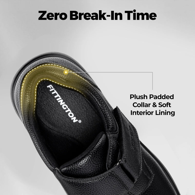 Fittington Extra Wide Toe Men's Dress Shoes Comfort Causal formal Business Wedding Shoes for Men Easy to Wear Arch Support