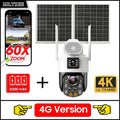 4G SIM Solar Camera AOV 24 Hours Record Built-in 31200 MAh Battery Outdoor Surveillance 60X Zoom Cam Auto Track 25W Solar Panel