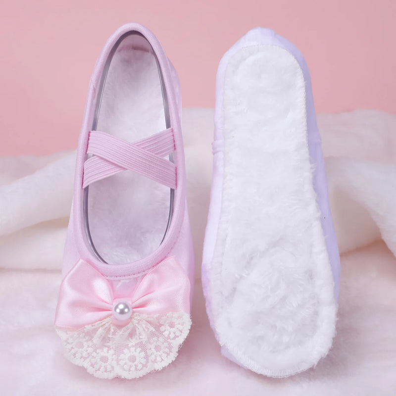 Ballet Shoes for Dancing Child Girl Adult Dance Shoes for Girls Ballet Accessories Modern Dance Girl Ballet Shoes Bow Colorful