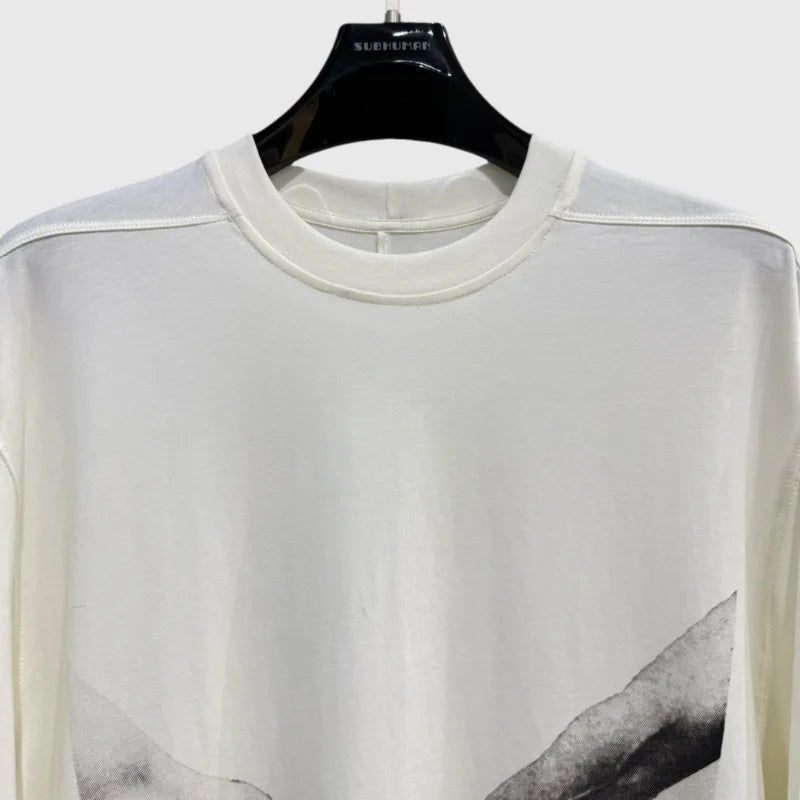 HKSH Spring Summer New Men's RO Style Round Collar Printed T-shirt Oversized Chic Cotton Chic Top American Loose Y2K Tees HK4638