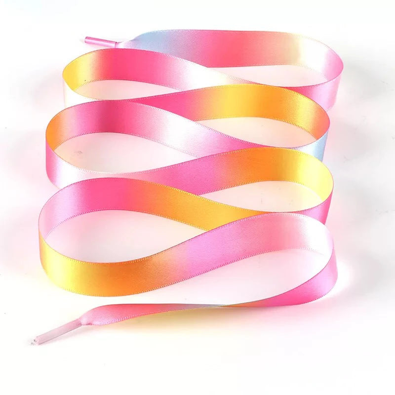 1 Pair Satin Silk Ribbon Shoelaces for Sneaker Shoe Laces Canvas Shoe Laces 2cm Width 80cm/100cm/120cm Length Shoelace