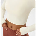 Long Sleeve Yoga T-Shirt for Women, Off Shoulder, Sexy Tight Gym Workout Top, Naked Feeling, Quick Dry Sports Activewear
