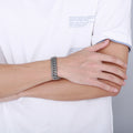 16mm Combining Fashion And Retro Elements Biker Chain Bracelet - Stainless Steel 316L - KB123643-BDJX