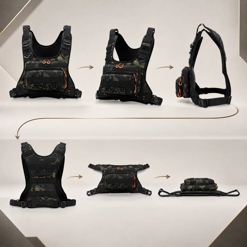 Fishing Tackle Vest Chest Bag for Men Camo Tactical | SAMAG