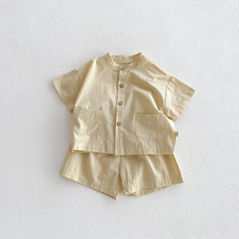 Summer Kids Boys Girls Suit Cotton Checkered Baby Short | SAMAG