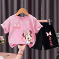Children's T Shirt and Shorts Two Piece Set Girls O Neck | SAMAG