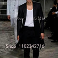 2025 New Summer Long Jacket Wedding Suits for Men White Trousers Groom Tuxedos Classic Lapel Man Blazer 2 Pieces Coat Pants Prom