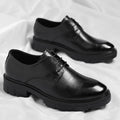 10cm Height Increasing Cowhide Men's Shoes, Fashionable, Casual, Business Office Thick Soled Men's Formal Shoes