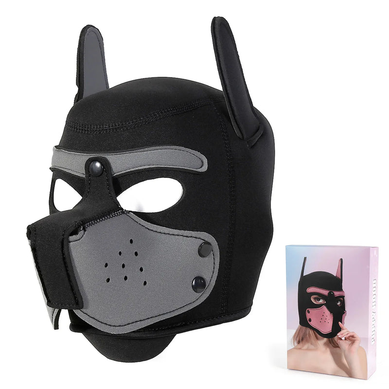 10 Colors Puppy Cosplay Costumes Increase Large Size Padded Rubber Full Head Hood Mask With Ears For Couples Dog Role Play Games