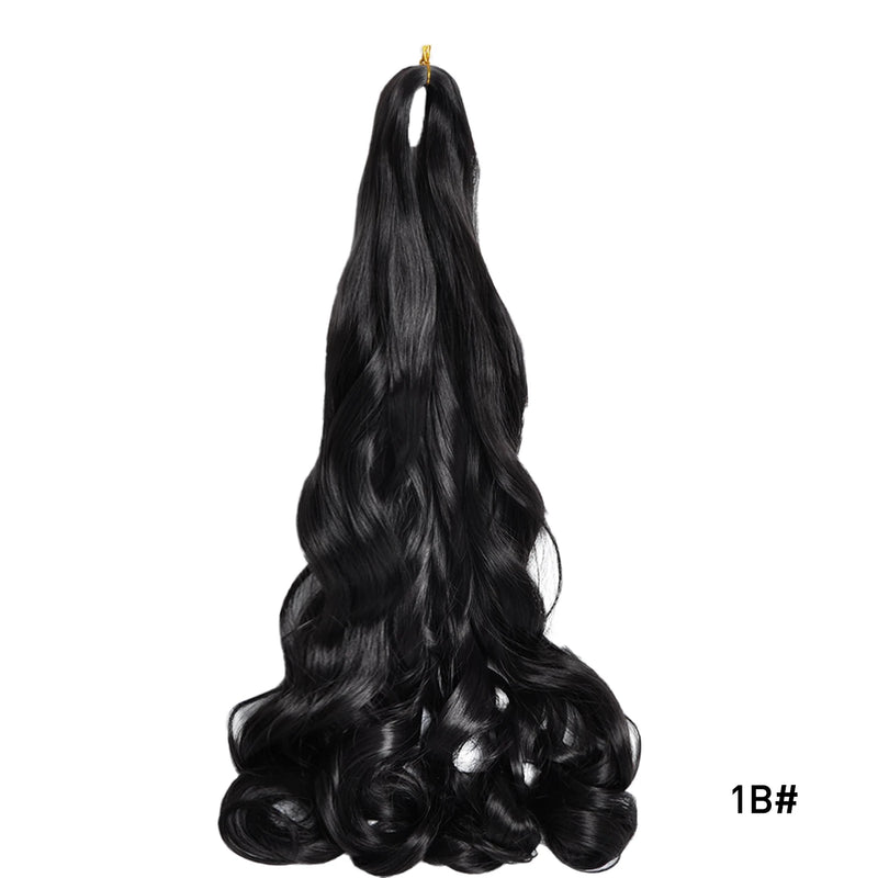 Loose Wave Braiding Hair Extensions 24" Synthetic Spiral Curls Braids Hair Pre Stretched Bouncy Braid French Curls Braiding Hair