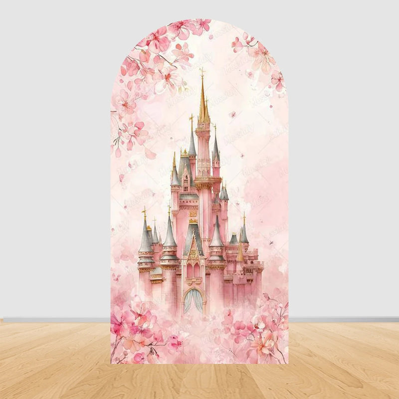Fairy Tale Castle Butterfly Floral Arch Backdrop Cover Princess Girl Birthday Baby Shower Party Decor Photography Backgrounds