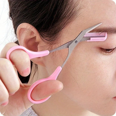 Stainless Steel Eyebrow Trimming Scissors With Comb, Safe | SAMAG