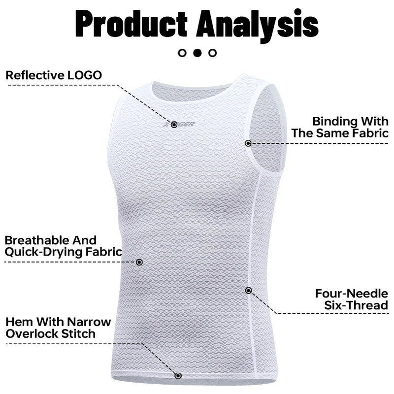 X-TIGER Men's Cycling Base Layer Vest Summer Cycling Clothing Mountain Bike Mesh Underwear Cycling Clothing Quick-Dry Clothing