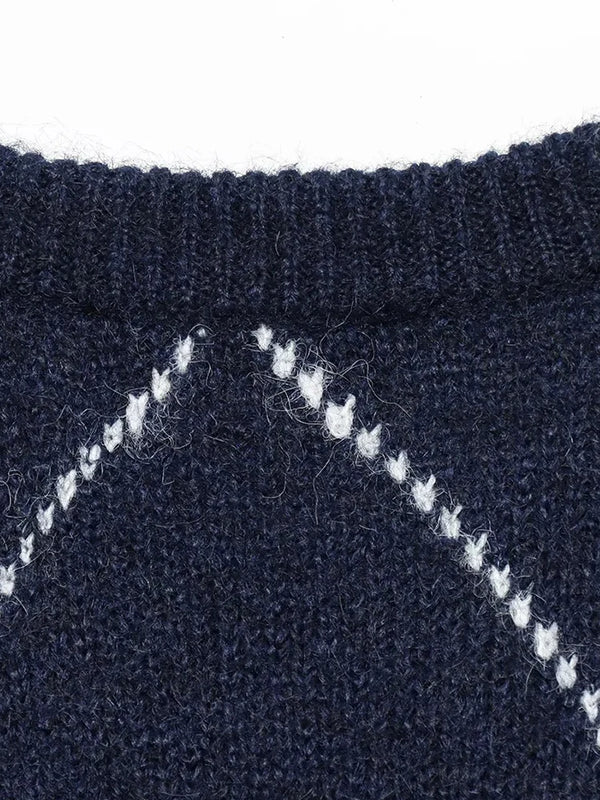 Women Fashion Argyle Sweater Women Female Lazy Style Pullover Female Spring Casual Long Sleeve Diamond Pattern Knit Sweater