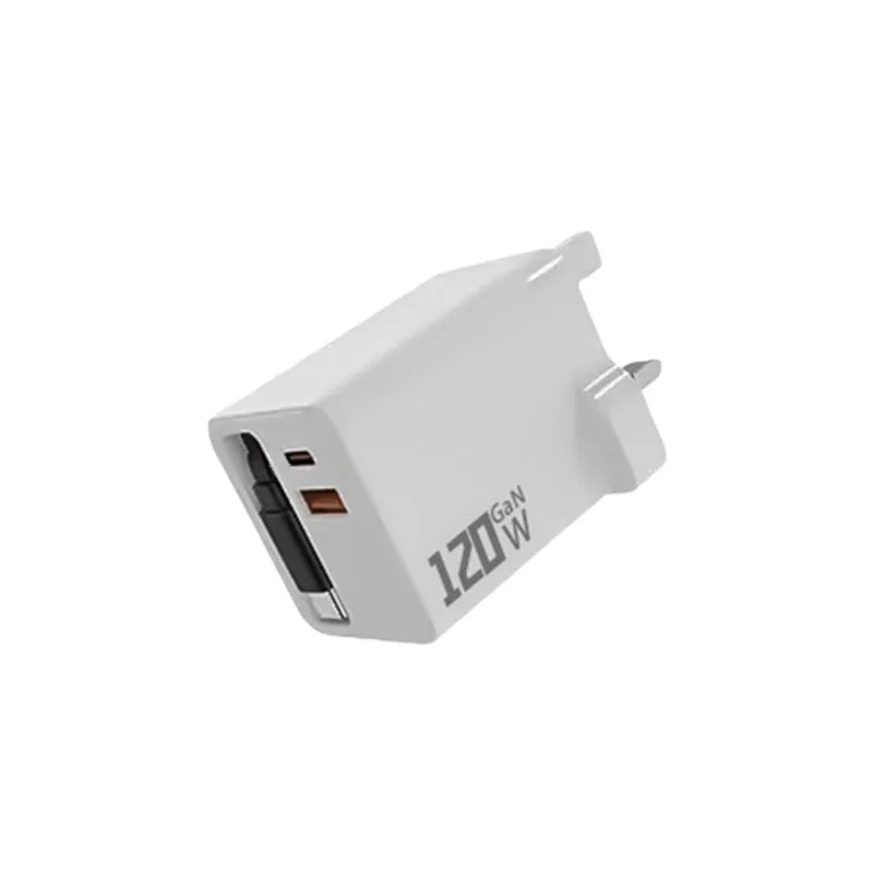 3 In 1 120W GaN Charger USB Type C Fast Charging Phone Charger Adapter With Retractable USB C Cable Wall Plug For iPhone Huawei